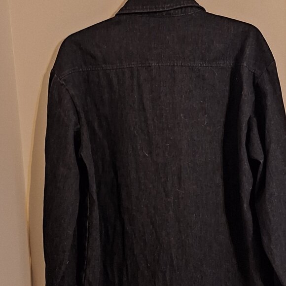 black button down shirt frayed bottom - Picture 3 of 9